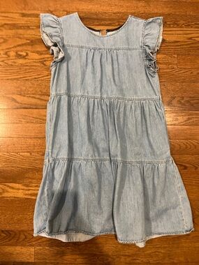Light Wash Tiered Denim Dress
